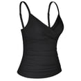 thumbnail image 6 of Firpearl Black Bathing Suit Tops for Women Large Bust Twist Front Swimsuit with Underwire Bra Support Push Up Tankini Tops 14, 6 of 7
