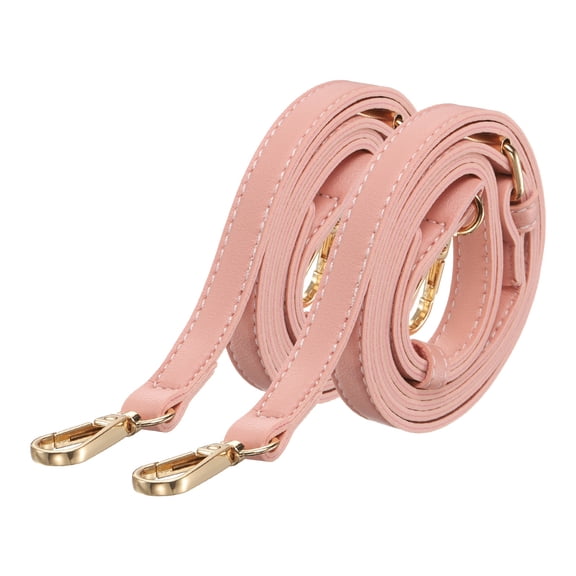 Leather Purse Straps [2Pcs] - 51.2 Inch Adjustable Straps Replacement for Handbags Use for Purse & Crossbody Bag & Handbag - [Pink & Gold]