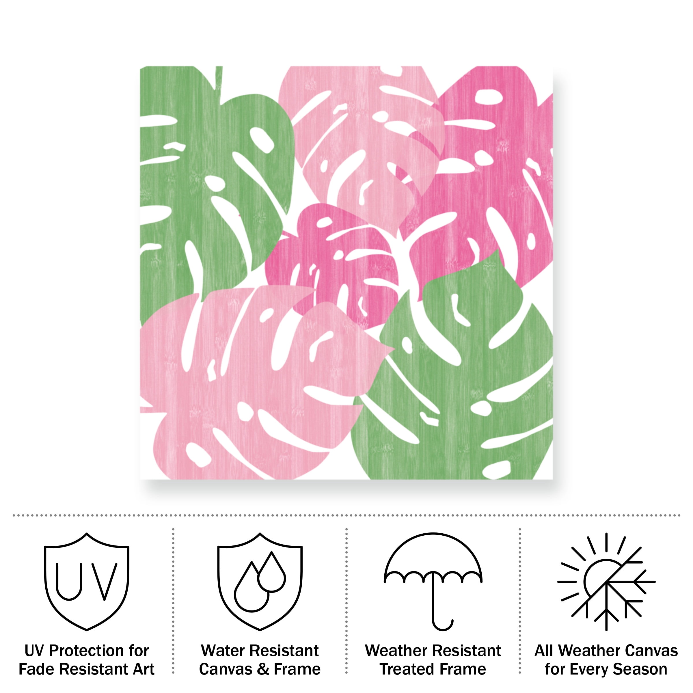Sarah Adams 'Monstera II Hot Pink' Outdoor All-Weather Wall Decor