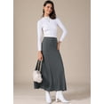 thumbnail image 3 of DARING DIVA Women's Foldable High Waist Flowy Flare Maxi Skirts XS Dark Gray, 3 of 6