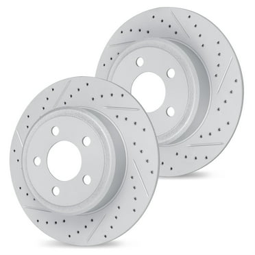 R1 Concepts Drilled and Slotted Carbon Coated Disc Brake Rotor Set WBPN1-74030