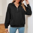 thumbnail image 2 of Vedolay Sweatshirt for Women 2023 Quarter Zip Hoodie Sweater Teen Girls Fall Y2k Clothes Black,2XL, 2 of 5