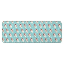 Light Blue Christmas Santa Pattern Kitchen Rug Mat,Kitchen Runner Rugs Non Skid Washable,Decorative Kitchen Floor Mats for Kitchen,Sink,Laundry,17"x47.2"