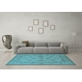 thumbnail image 3 of Ahgly Company Indoor Round Oriental Light Blue Traditional Area Rugs, 7' Round, 3 of 4