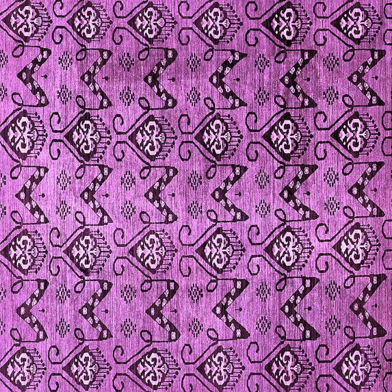 Ahgly Company Indoor Square Abstract Purple Modern Area Rugs, 4' Square