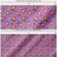 thumbnail image 2 of Soimoi Purple Cotton Poplin Fabric Text,Leaves & Tomato Vegetable Printed Fabric 1 Yard 56 Inch Wide, 2 of 7