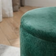 thumbnail image 6 of 2-Piece Set Round Chenille Storage Ottoman, Equipped with a Drum Shaped Small Stool, Storage Space, and MDF Made Desktop Panel ( 23.62"x23.62"x16.53"), 6 of 14