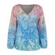 thumbnail image 4 of Camiseta de manga larga informal suelta con cuello en V para mujer a la moda Pompotops gfhjh5409, 4 of 5
