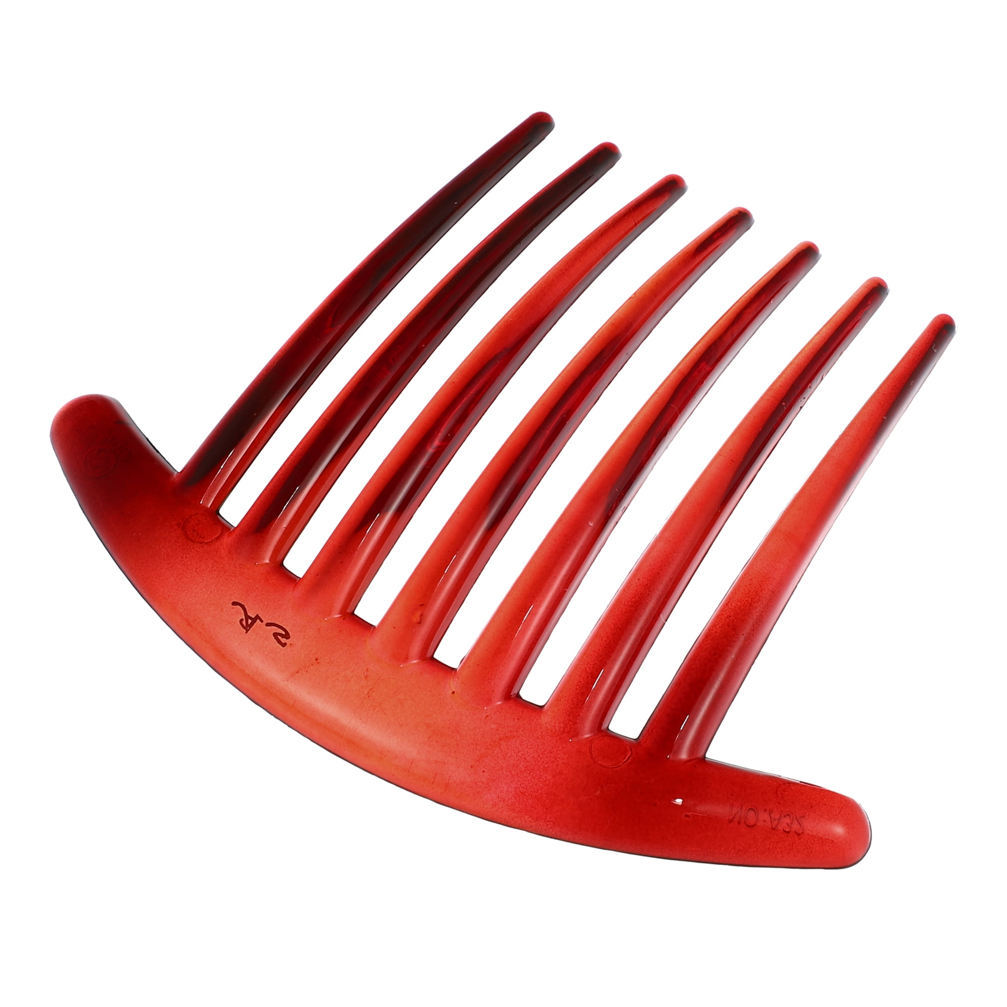 Unique Bargains 2 Pcs French Twist 7 Teeth Comb Teeth Hair Combs Clip Comb 4.1" Resin Red