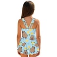 thumbnail image 2 of DISNIMO Capybara Print Girls Swimsuit One Piece Bathing Suit with Skirt Sleeveless U Neck Swimwear Hawaiian Summer Swim Dress, 2 of 8