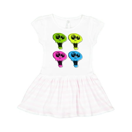 

Inktastic Bright and happy skulls Gift Toddler Girl Dress