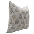 thumbnail image 2 of Fabdivine Block Print Throw Pillow Cover, 26x26 Inch Pure Linen Decorative Cushion Cover, Floral Print Boho Design Green Pillow Cover for Sofa and Couch, 2 of 5