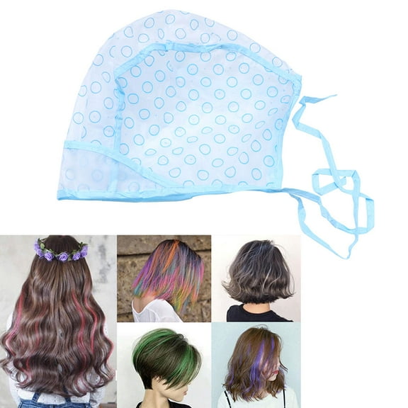 Soimiss 12Pcs Salon Hair Cap Sky Blue Disposable Hair Dye Tools with Waterproof Film