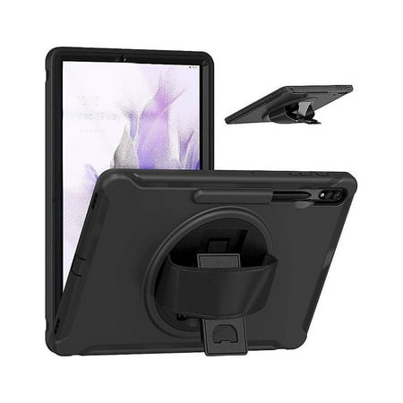 SaharaCase - PROTECTION Hand Strap Case for Samsung Galaxy Tab S7 FE and S8 Plus - Black