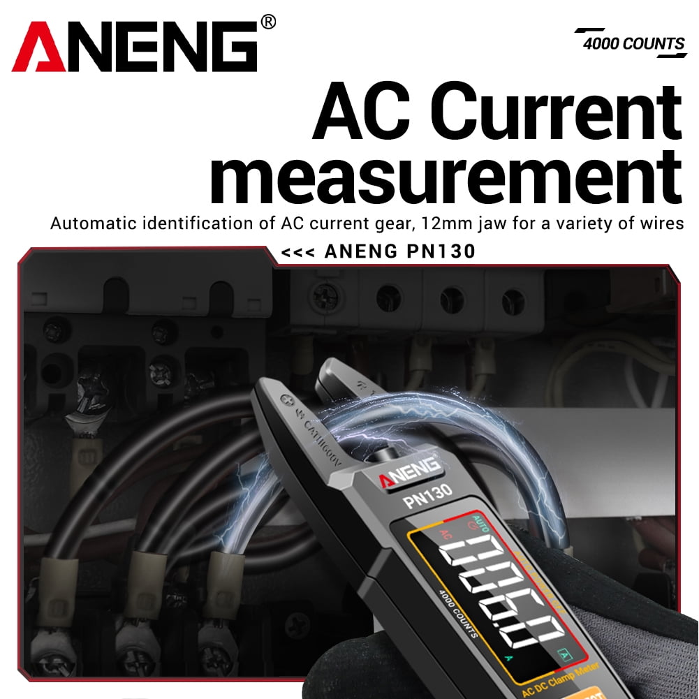4000 Counts Clamp Meter Multimeter - NCV Amp Ohm Volt Tester with U-Shaped Jaw, Measures AC/DC Current, Voltage, Capacitance, Resistance, Continuity, Frequency, Backlight, Electrician Tools