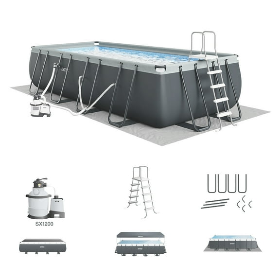 Open Box INTEX Ultra XTR 18’ x 52” Rectangular Above Ground Pool Set w/ Filter Pump