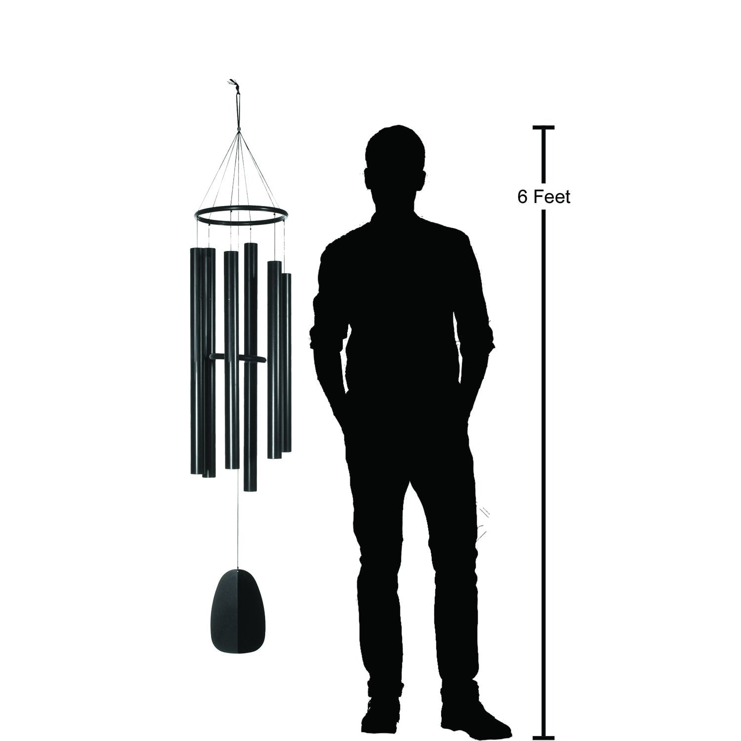 Woodstock Windchimes Bells of Paradise Black 68", Wind Chimes For Outside, Wind Chimes For Garden, Patio, and Outdoor Décor, 68"L