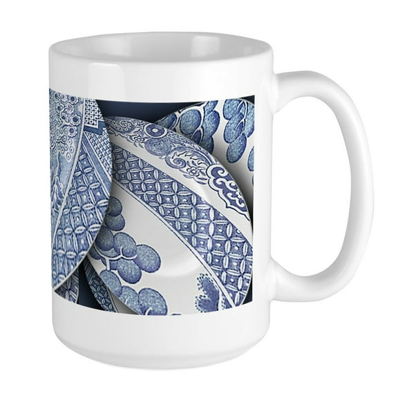 CafePress - Blue Willow Large Mug - 15 oz Ceramic Large Mug