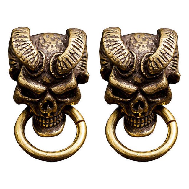 2 Pcs Creative Brass Decorative Skull Shape DIY Homemade Product Accessories
