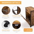 thumbnail image 6 of UBesGoo Trash Can Cabinet Tilt Out with Wheels & Drawer, 10 Gallon Kitchen Sideboard Trash Bin Pet Proof, Rustic Brown, 6 of 11