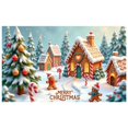 thumbnail image 5 of Gingerbread House Christmas Banner Snowy Trees Xmas Banner Candy Cane Christmas Ornaments Holiday Banner for Christmas Party Home Decor Family Gathering, 5 of 7