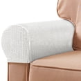 thumbnail image 2 of Cushion 2Pcs Sofa Arm Protector Anti-Slip High Elastic Polyester Simple to Install Armrest Covers Household Supplies Black, 2 of 5