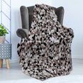 thumbnail image 4 of Geometric Soft Flannel Fleece Throw Blanket, Abstract Blurry Image Design Shades of Colors Tones Image, Cozy Plush for Indoor and Outdoor Use, 50" x 60", Cocoa Black White, by Ambesonne, 4 of 5