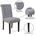 thumbnail image 4 of BizChair Light Gray Fabric Parsons Chair with Rolled Back, Accent Nail Trim and Walnut Finish, 4 of 11
