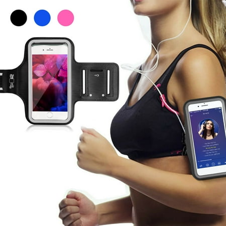 Cell Phone Cases For Droid Max Phone Armband, EEEKit Waterproof Gym Running Workout Exercise Arm Band Case Cover Pouch with Key/Card Holder for iPhone XR XS Max X 8 Plus, Samsung Galaxy S10/S10+, S9/S9+, All Cell Phones ()