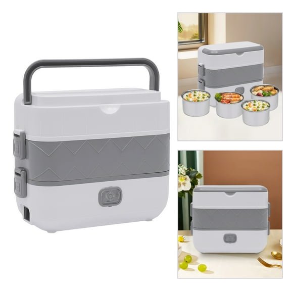 ToppiJoy 2 Layers Electric Lunch Box, Portable Self Cooking Heating Food Steamer Heater for Home Office School