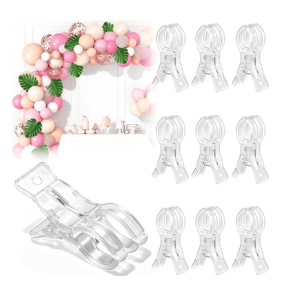 10Pcs 3.5 Inch Clear Spring Clamps for Balloon Arch, Invisible Transparent Backdrop Clips for Photo Studio, Craft Clamping Supplies