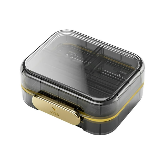 Portable Travel Organizer With 7 Compartments Weekly For Daily And Small Container For Pocket Purses Sturdy Meal Prep Containers Christmas Cookie Storage Containers Bowl Food Container Rectangular
