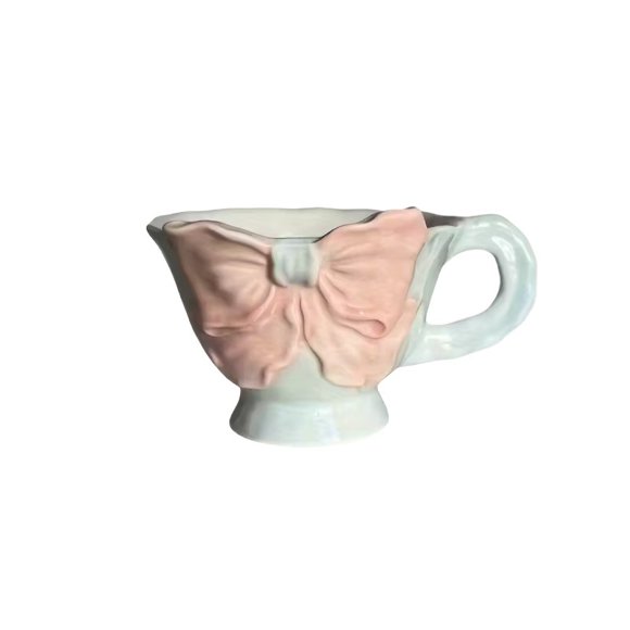 1 taza de café de cerámica pintada a mano con lazo, mango plano, adecuada for cafetería, café con leche, taza de café molida a mano, taza de leche de oficina, taza for beber, regalo de vacaciones