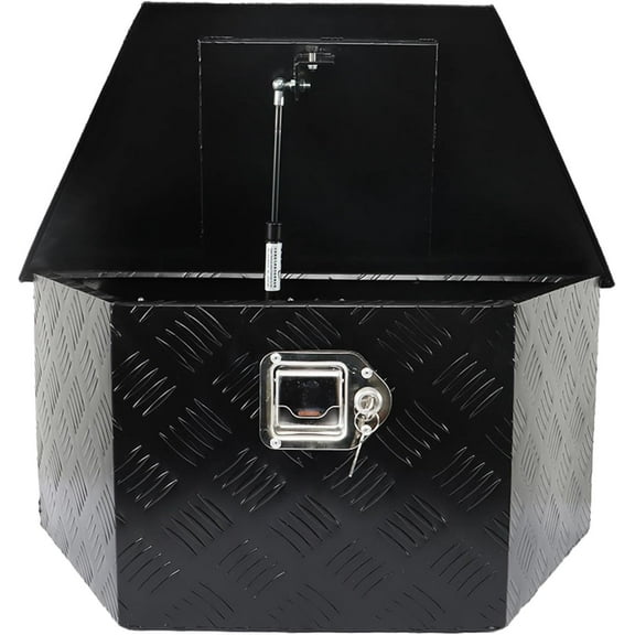 SEBLAFF 26 Aluminum Tool Box - Black Aluminum Alloy Truck Tool Storage with Single Support Rod, G-Type Automatic Lock