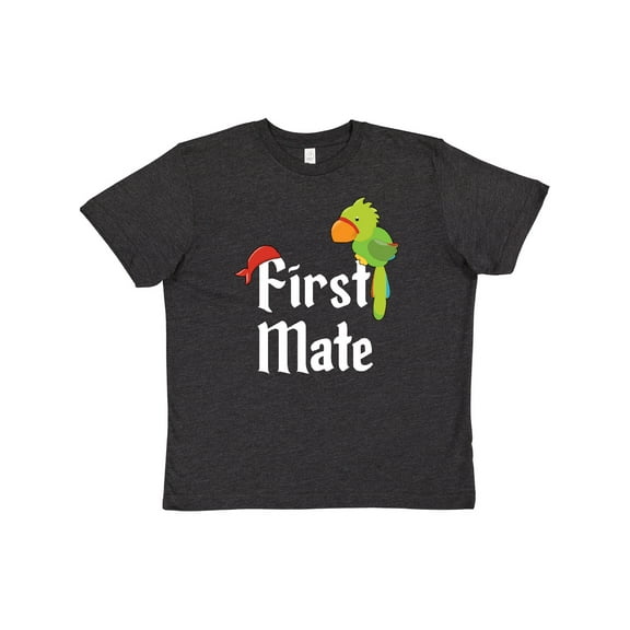 Inktastic First Mate pirate with parrot and bandanna Youth T-Shirt