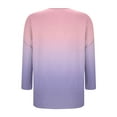 thumbnail image 4 of aidice Womens T Shirts Casual Loose Round Neck Lightweight Tops Long Sleeve Gradient Color Shirts, 4 of 5