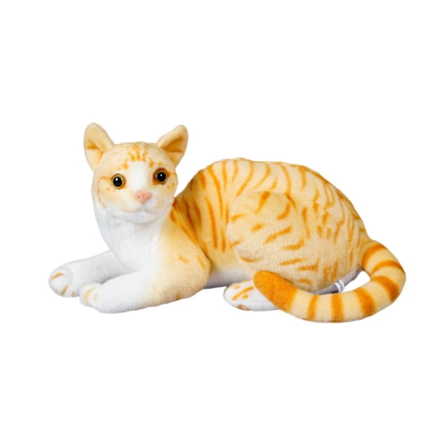 Xuanheng Jouet pour Chat Décoration Maison Réaliste Poupée Chat pour Adolescents Jaune 30cm