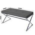 thumbnail image 3 of Chris Bench Grey - Modern Style Bench Featuring Comfortable Leatherette Seat & Elegant Silver Chrome Frame Legs (W39"xD18"xH18"), 3 of 3