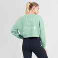 thumbnail image 5 of Women's Fanatics Mint New York Mets Studio Cropped Pullover Sweatshirt, 5 of 5