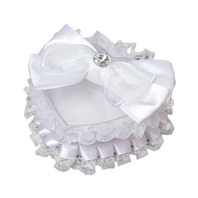 Almohada para anillo de bodas BLESIY Corazón rosa Estilo A