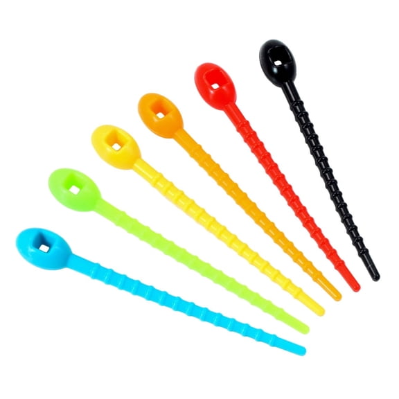 ToolTreaux 24-Piece Multicolor Reusable Silicone Cable Ties, 24 Pack