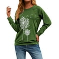 thumbnail image 3 of ZXZY Women Dandelion Graphic Print Round Neck Long Sleeve Pullover, 3 of 6