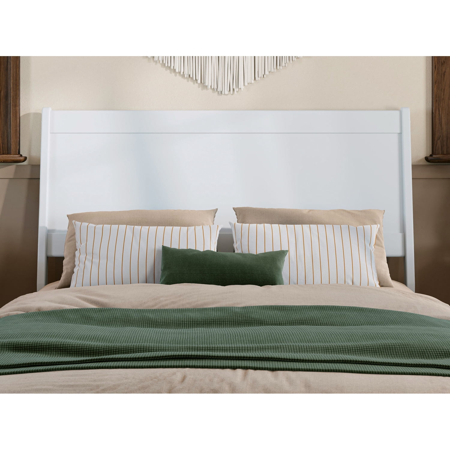 AFI, Casanova Full Solid Wood Panel Headboard, White