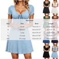 thumbnail image 3 of Lace Mini Dress Cap Sleeve Tie Front Square Neck A Line Cute Short Graduation Dresses for Women 2026 Summer, 3 of 7