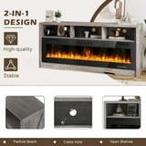 "Vitesse 65"" Fireplace TV Stand with 60"" Electric, Fits 75"" TV, Open Shelf, Living Room Center" - Walmart.com