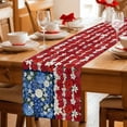 thumbnail image 5 of 4th of July Floral Table Runner 72 Inches, Country Blue Red Poppy American Flag Bed Runner Dresser Scarves Tabletop for Indoor Outdoor Parties/Ceremony/Banquet, 16" x 72", 5 of 9