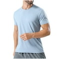 thumbnail image 2 of Xihbxyly Mens Shirts Quick Dry Gym Tshirts Crew Neck Short Sleeve Soft Fitted Tees Mens Dress Shirts Solid Loose Fit Casual Tops Casual for Running, 2 of 7