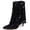 Black, variant on Women's Rhinestone Fringe Ankle Boots Sparkly Bling High Heel Stiletto Booties with Side Zipper Pointed Toe Dressy Tassel Fashion Boots