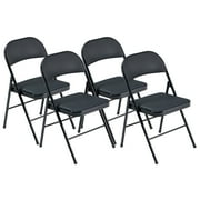 كراسي UBesGoo 4 Pack القابلة للطي كراسي الزفاف المبطنة المبطنة مع إطار معدني Home Office Party Use، Black
