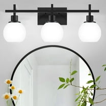 Licperron 3-Light Vanity Lights with Milky White Glass Shade